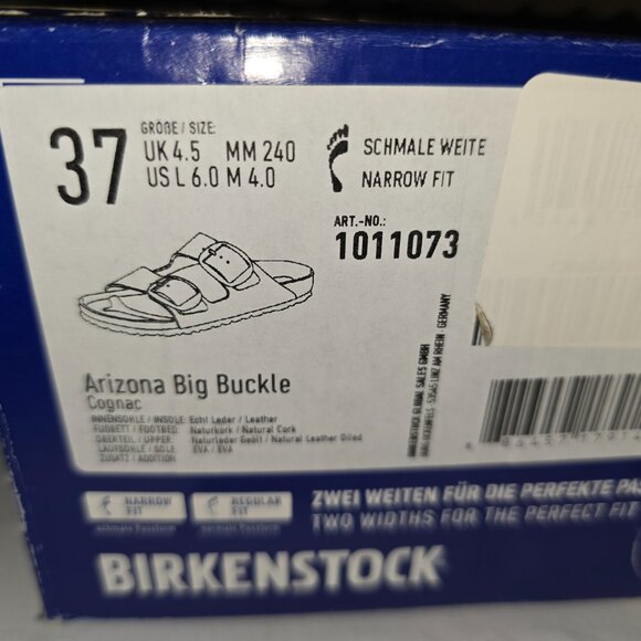 Birkenstock Arizona Big Buckle Cognac Oiled Leather, US W6/M4, New in Box - Picture 12 of 12